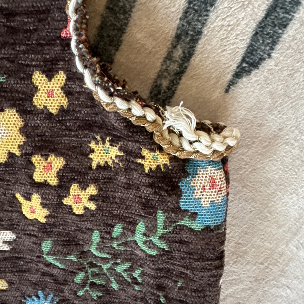 Boho Tapestry Tie Front Vest Festival Cottagecore Layering Coquette Girl brown - Picture 8 of 12